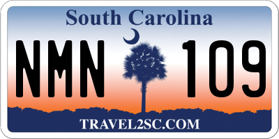 SC license plate NMN109
