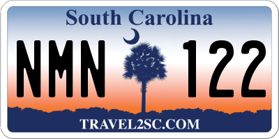 SC license plate NMN122