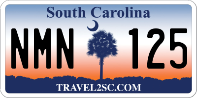 SC license plate NMN125
