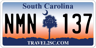 SC license plate NMN137