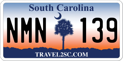 SC license plate NMN139