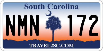 SC license plate NMN172