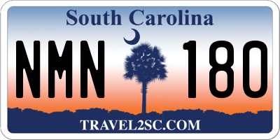 SC license plate NMN180