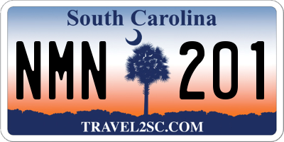 SC license plate NMN201