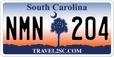 SC license plate NMN204