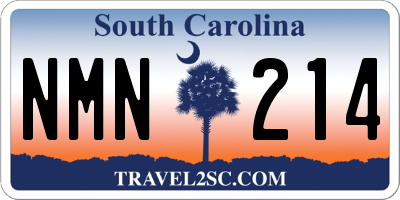 SC license plate NMN214