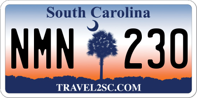SC license plate NMN230