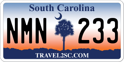 SC license plate NMN233