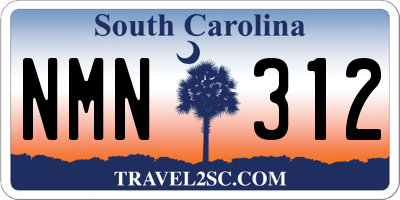 SC license plate NMN312