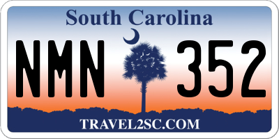 SC license plate NMN352