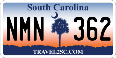 SC license plate NMN362