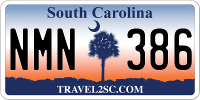 SC license plate NMN386