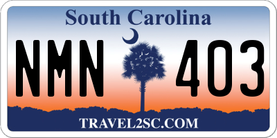 SC license plate NMN403
