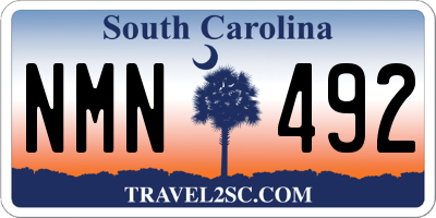 SC license plate NMN492