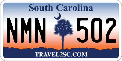 SC license plate NMN502