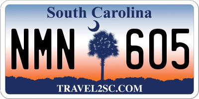 SC license plate NMN605