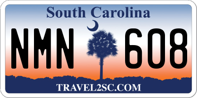 SC license plate NMN608
