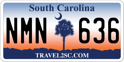 SC license plate NMN636