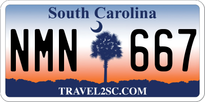 SC license plate NMN667