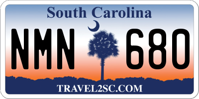 SC license plate NMN680