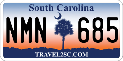 SC license plate NMN685