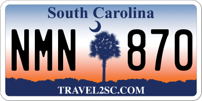 SC license plate NMN870