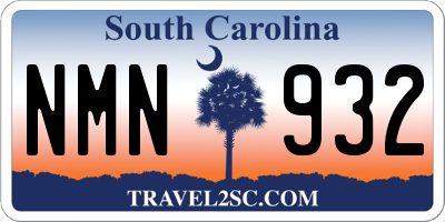 SC license plate NMN932