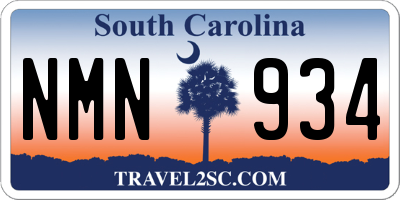 SC license plate NMN934