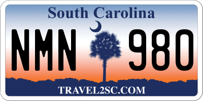 SC license plate NMN980