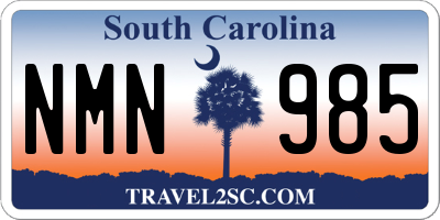 SC license plate NMN985