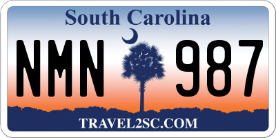 SC license plate NMN987