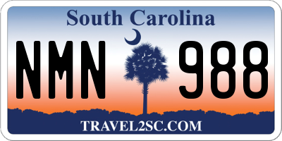 SC license plate NMN988