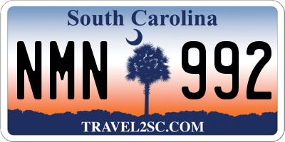 SC license plate NMN992