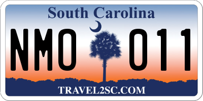 SC license plate NMO011