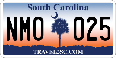 SC license plate NMO025
