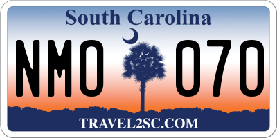 SC license plate NMO070