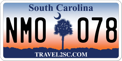 SC license plate NMO078