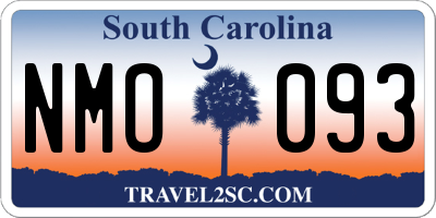 SC license plate NMO093