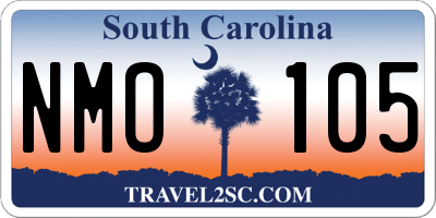SC license plate NMO105