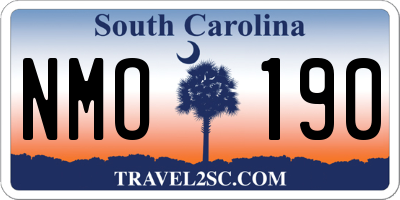 SC license plate NMO190