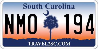 SC license plate NMO194