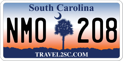 SC license plate NMO208