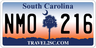 SC license plate NMO216