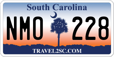 SC license plate NMO228