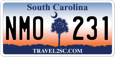 SC license plate NMO231
