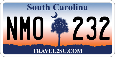 SC license plate NMO232