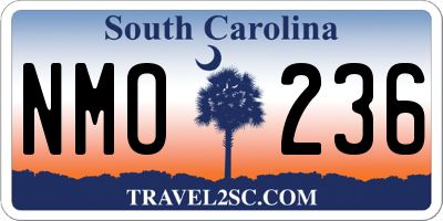 SC license plate NMO236