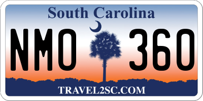 SC license plate NMO360