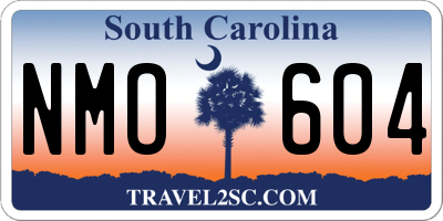 SC license plate NMO604
