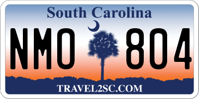 SC license plate NMO804
